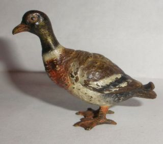 Antique Vienna Bronze Miniature Duck Cold Painted Figure Geschutzt