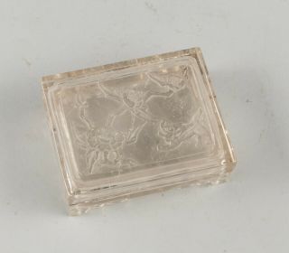 Chinese Antique Carved Rock Crystal Box,  1890 - 1930