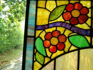 ANTIQUE AMERICAN STAINED GLASS WINDOW 2