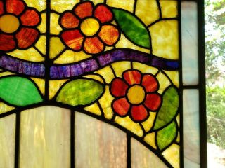 ANTIQUE AMERICAN STAINED GLASS WINDOW 3