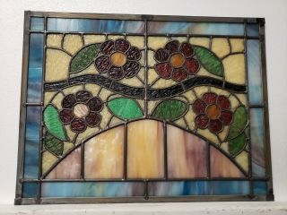 ANTIQUE AMERICAN STAINED GLASS WINDOW 5