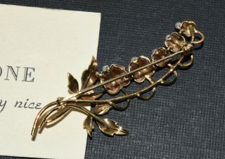 Antique Vtg 14K Gold Enamel & Seed Pearl Bleeding Heart Pin Brooch 7