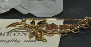 Antique Vtg 14K Gold Enamel & Seed Pearl Bleeding Heart Pin Brooch 8