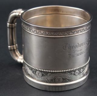 1885 Antique 19thc Gorham Sterling Silver Mug Cup 5 - Troy,
