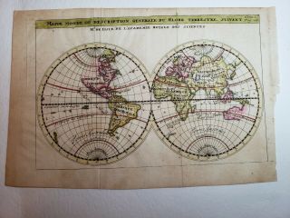 World Map Mappe Monde Ou Description Generale Du Globe Terrestre De L 