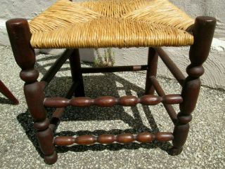 ANTIQUE AMERICAN SIGNED LADDER BACK SAUSAGE TURNED CHAIR OLD PATINA CIRCA 1760 3