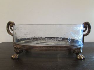 Antique Crystal And Bronze Centerpiece