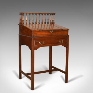 Antique Clerks Writing Desk,  English,  Victorian,  Mahogany Tall Bureau Circa 1870