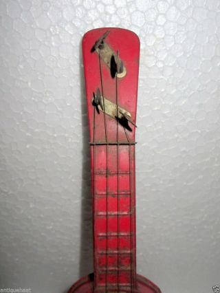 Vintage Old Rare ATC Tread Mark Cow Boy & Gun Litho Print Guitar Tin Toy,  Japan 8