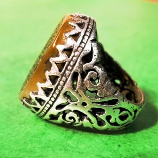 agate aqeeq Antique 925 sterling silver islamic engraving mens ring quraan ayat 2