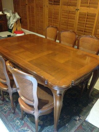 French Antique Louis Xv Draw Leaf Table With Chairs