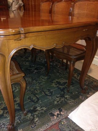 French Antique Louis XV Draw Leaf Table With Chairs 6