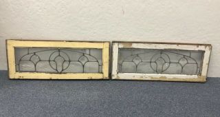 Antique Beveled And Leaded Transom Windows (two)