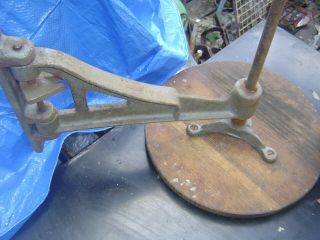 Antique Swing Arm Bracket Stool Industrial Swivel Cast Iron Steampunk