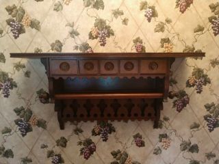 Eastlake Victorian Antique Spice Rack & Towel Rack,  Circa 1890 