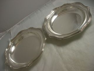 1855 Victorian Pair Silver Soup Plates John Samuel Hunt 1260 Grams Storr