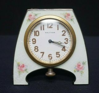 Vintage Waltham Enamel Pocket Watch Desk Clock 2689