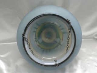 QUIRKY RARE LARGE 1910s ART DECO HAND PAINTED CEILING LIGHT PENDANT SHADE 10