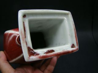 Chinese 1920 ' s red glazed porcelain vase u7681 10