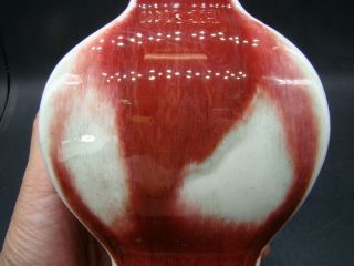 Chinese 1920 ' s red glazed porcelain vase u7681 3