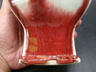 Chinese 1920 ' s red glazed porcelain vase u7681 4