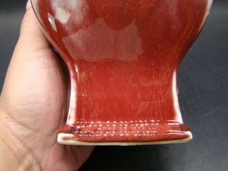 Chinese 1920 ' s red glazed porcelain vase u7681 8