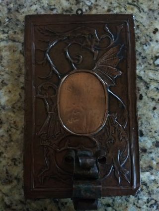 Mission Arts & Crafts Hammered Copper Wall Sconce W/dragon Motif