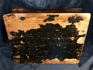 Antique Writing Travel Lap Desk Letter Box Inlaid Burl Wood Double Ink Wells 12