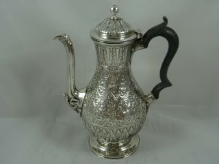 PRETTY VICTORIAN silver COFFEE POT,  1879,  427gm 2