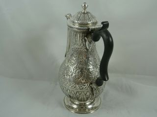 PRETTY VICTORIAN silver COFFEE POT,  1879,  427gm 4