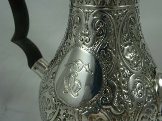 PRETTY VICTORIAN silver COFFEE POT,  1879,  427gm 6