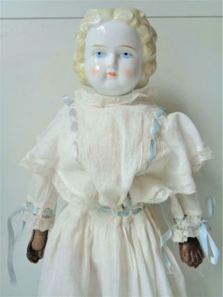 Antique 1800s 20 " Blonde China Head Doll 6 Pat Dec 7/80 Civil War Center Part