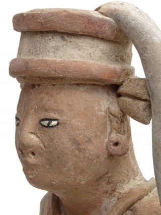 Pre - Columbian Large Mayan Figure Mexico Jaina Statue Warrior Ceramic Lord Clay 10