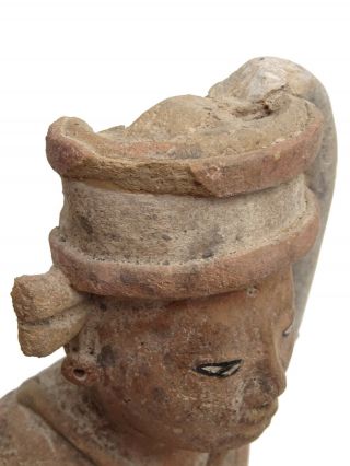 Pre - Columbian Large Mayan Figure Mexico Jaina Statue Warrior Ceramic Lord Clay 11