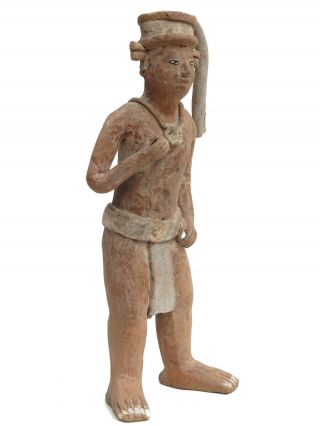 Pre - Columbian Large Mayan Figure Mexico Jaina Statue Warrior Ceramic Lord Clay