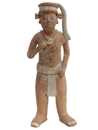 Pre - Columbian Large Mayan Figure Mexico Jaina Statue Warrior Ceramic Lord Clay 3