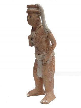 Pre - Columbian Large Mayan Figure Mexico Jaina Statue Warrior Ceramic Lord Clay 4