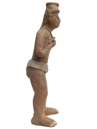 Pre - Columbian Large Mayan Figure Mexico Jaina Statue Warrior Ceramic Lord Clay 9