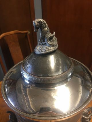 RARE VICTORIAN REED & BARTON WATER URN WITH CHERUBS AND ENGRAVING 7