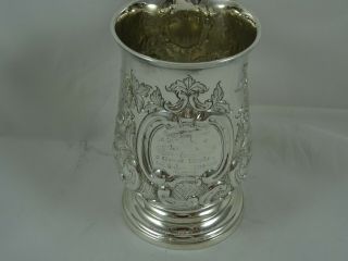 GEORGE III solid silver PINT TANKARD,  1787,  340gm 2