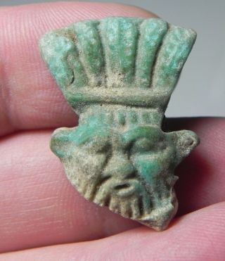 Zurqieh - Af1388 - Ancient Egypt,  Faience Bes Amulet.  600 - 300 B.  C