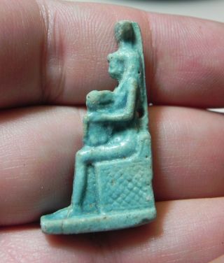 ZURQIEH - AS10029 - ANCIENT EGYPT.  FAIENCE AMULET OF ISIS.  600 - 300 B.  C 2