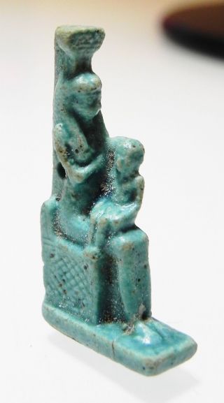 ZURQIEH - AS10029 - ANCIENT EGYPT.  FAIENCE AMULET OF ISIS.  600 - 300 B.  C 4