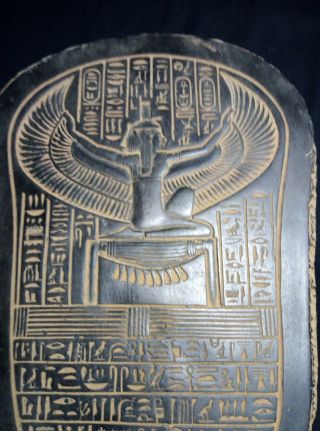RARE ANCIENT EGYPTIAN ANTIQUE Stela Goddess Isis Winged Stone 1758 - 1458 Bc 3