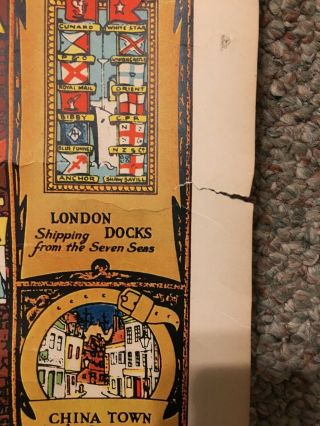 London The Bastion Of Liberty Rare Vtg 1950s Illustrated Color Map Poster 49X40 10