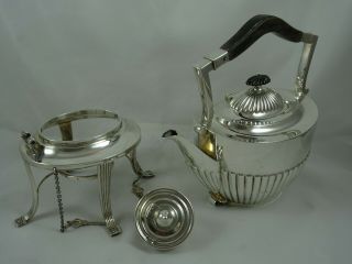 VINTAGE,  EDWARDIAN solid silver KETTLE ON STAND,  1903,  1114gm 6