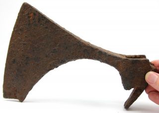 Ancient Rare Authentic Viking Kievan Rus King Size Iron Battle Axe 8 - 10 AD 3