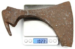 Ancient Rare Authentic Viking Kievan Rus King Size Iron Battle Axe 8 - 10 AD 7