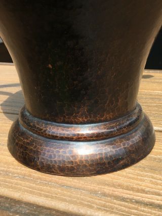 Stickley Brothers Hammered Copper Pitcher Vase Patina Huge Arts Crafts 2