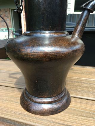 Stickley Brothers Hammered Copper Pitcher Vase Patina Huge Arts Crafts 5